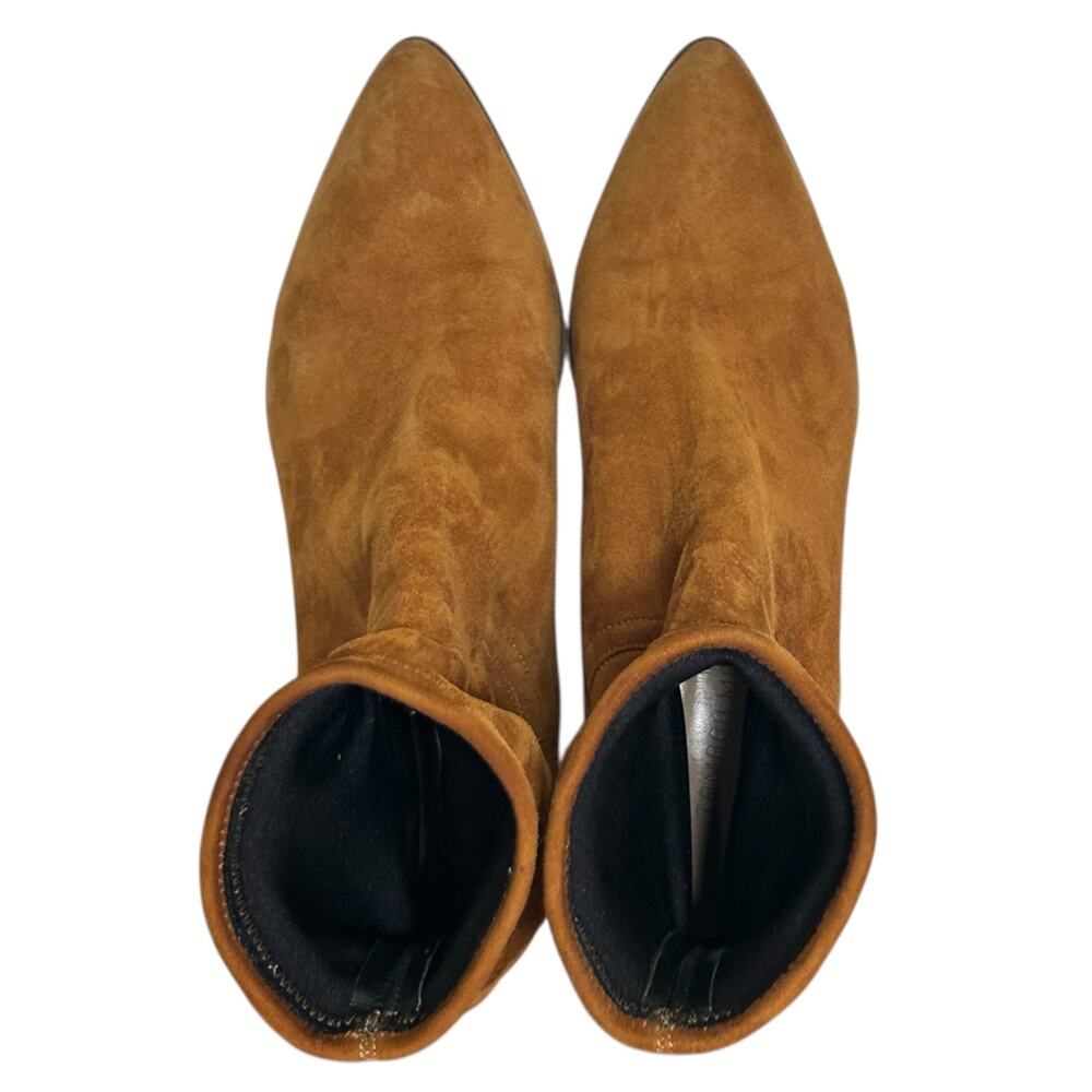 Tamara Mellon 'Go West Ankle' Bootie, Suede, Pull-On, Tan, Size 39.5 EU, 9.5 US - Picture 6 of 11